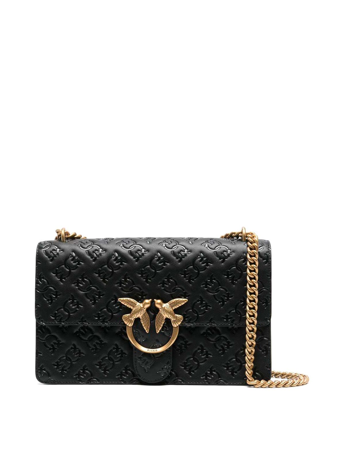 Shop Pinko Logo Bag In Black