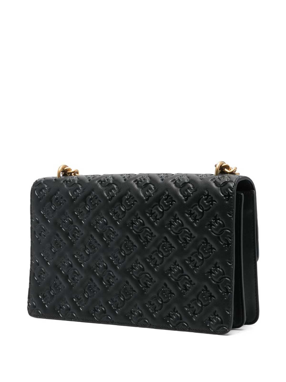 Shop Pinko Logo Bag In Black