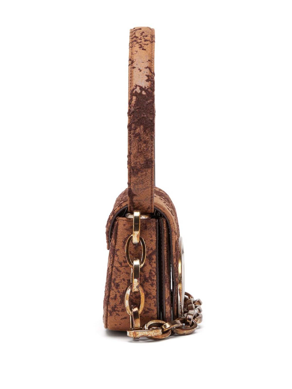 Shop Diesel Shoulder Bag In Brown