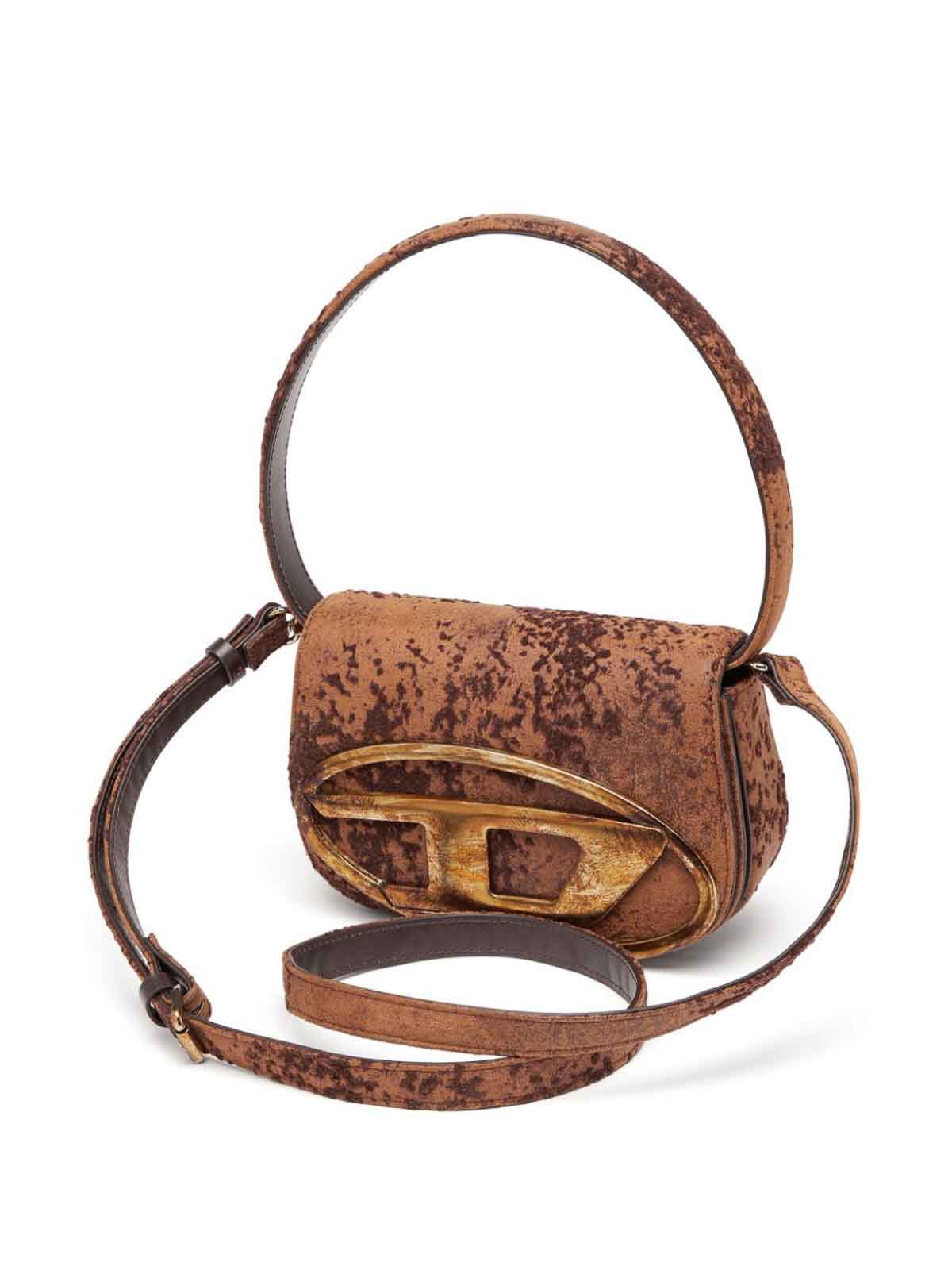 Shop Diesel Shoulder Bag In Brown