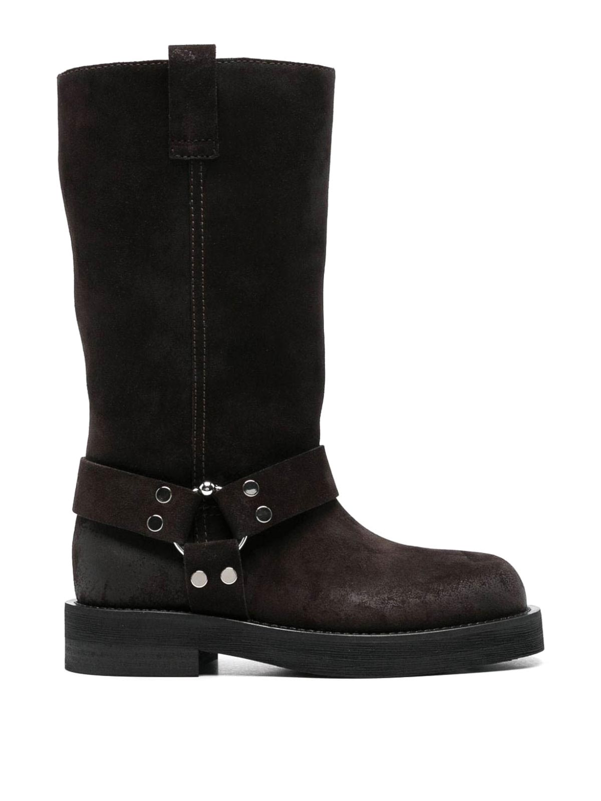 Shop 3juin Suede Leather  Demi Knee-high Boots In Brown