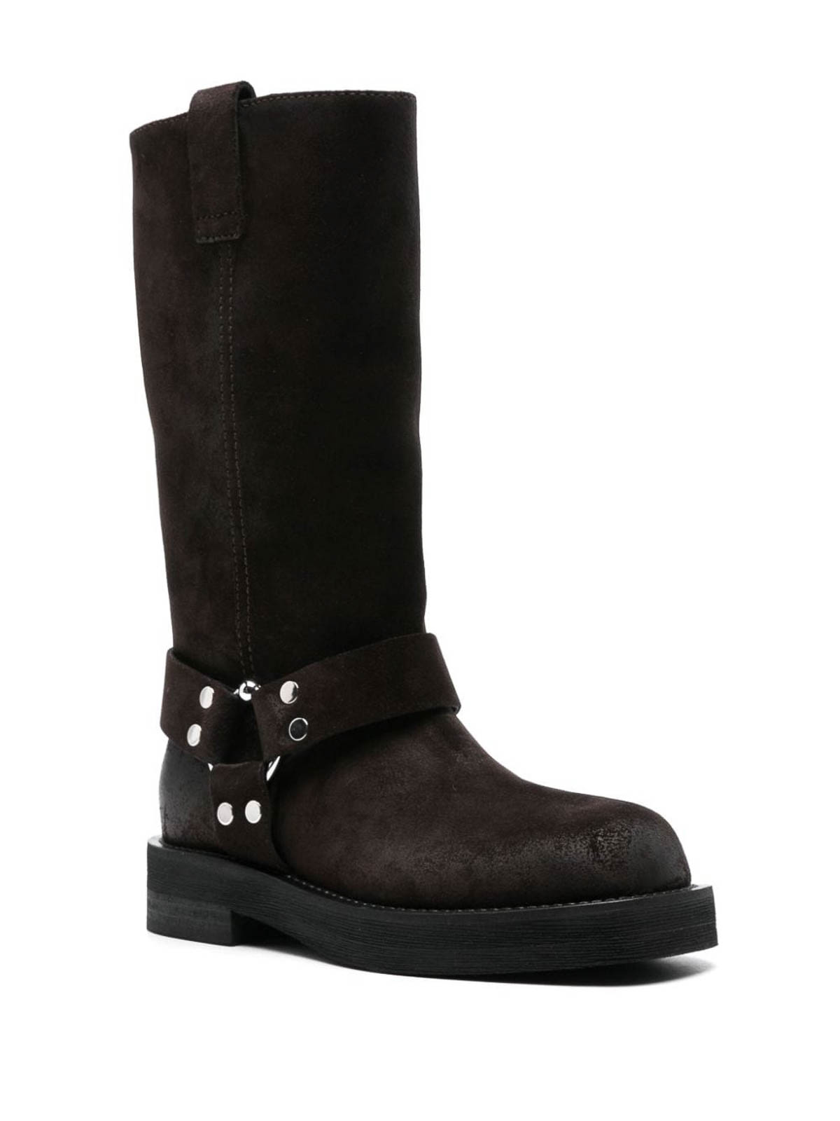 Shop 3juin Suede Leather  Demi Knee-high Boots In Brown