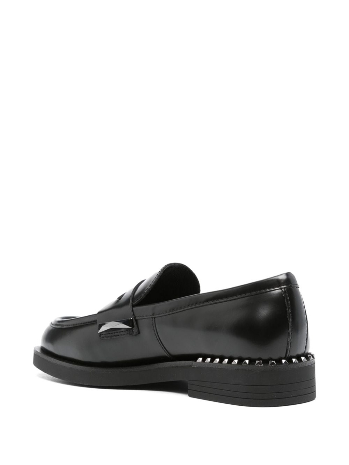 Shop Ash Leather  Whisper Loafers In Black