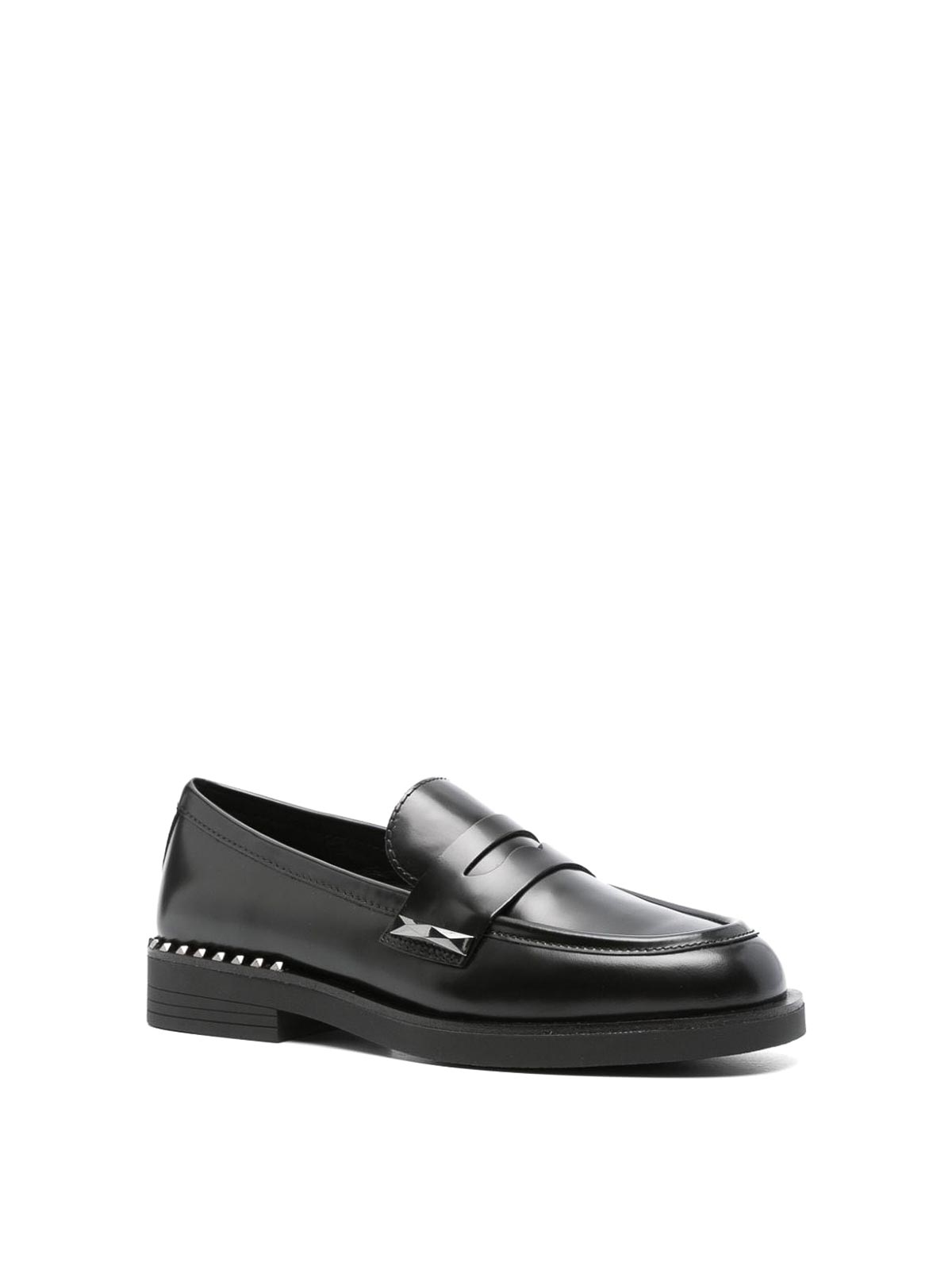 Shop Ash Leather  Whisper Loafers In Black