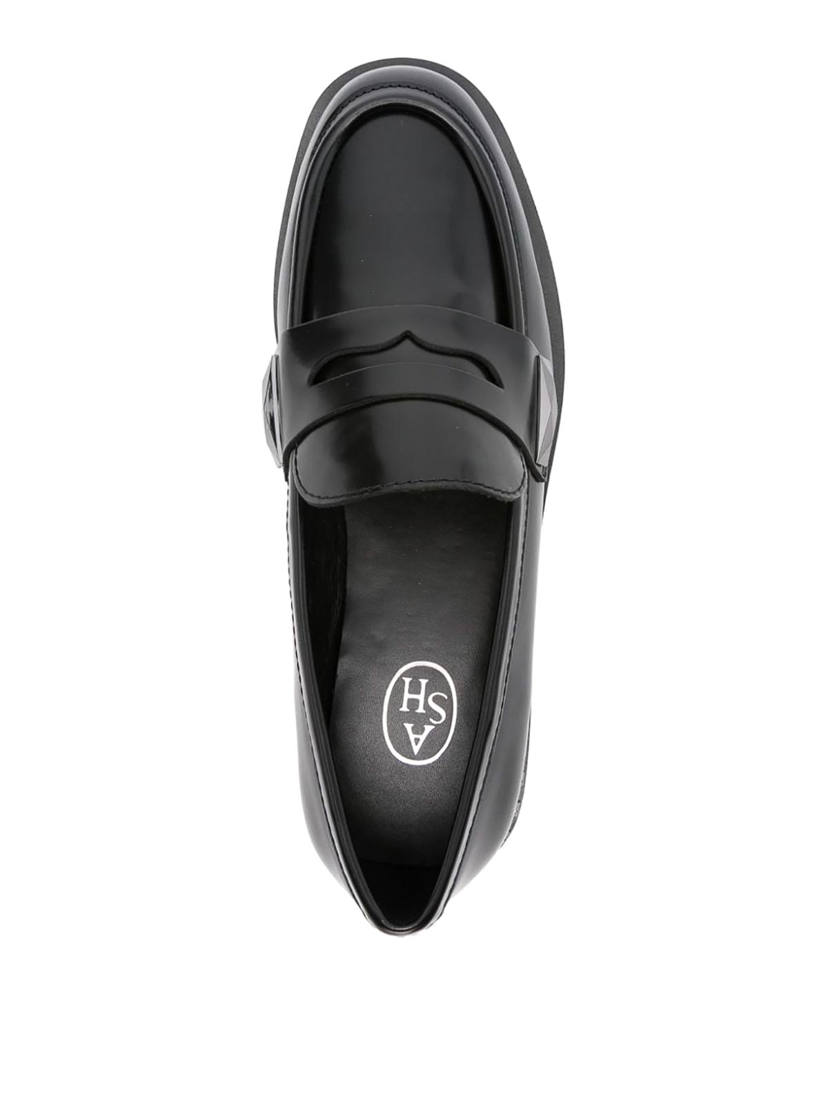 Shop Ash Leather  Whisper Loafers In Black