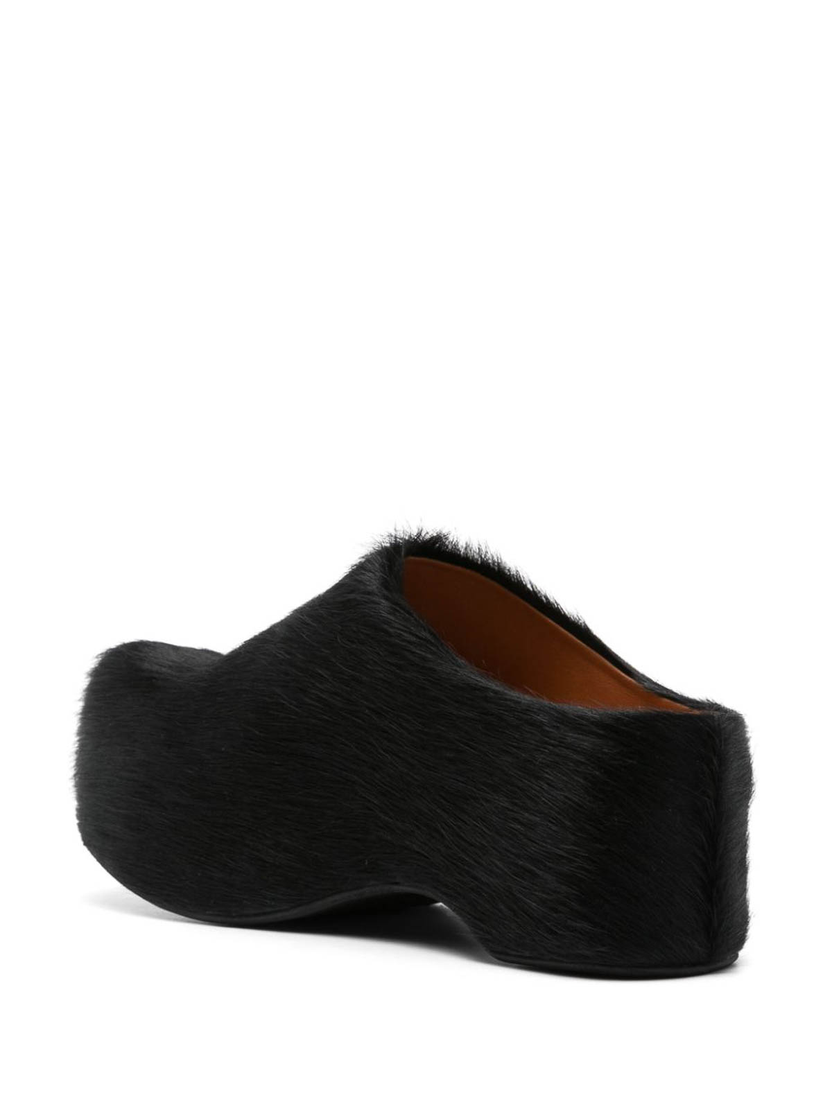 Shop Marni Leather Mules In Black