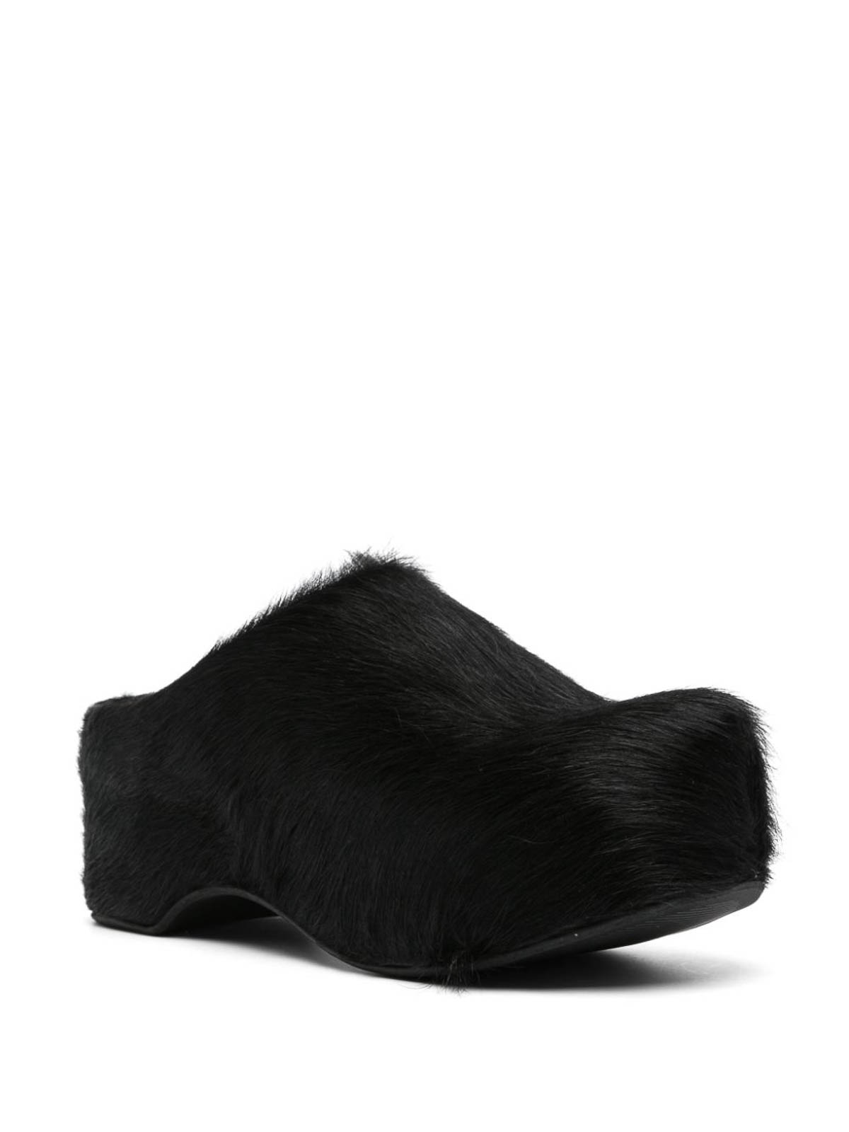 Shop Marni Leather Mules In Black