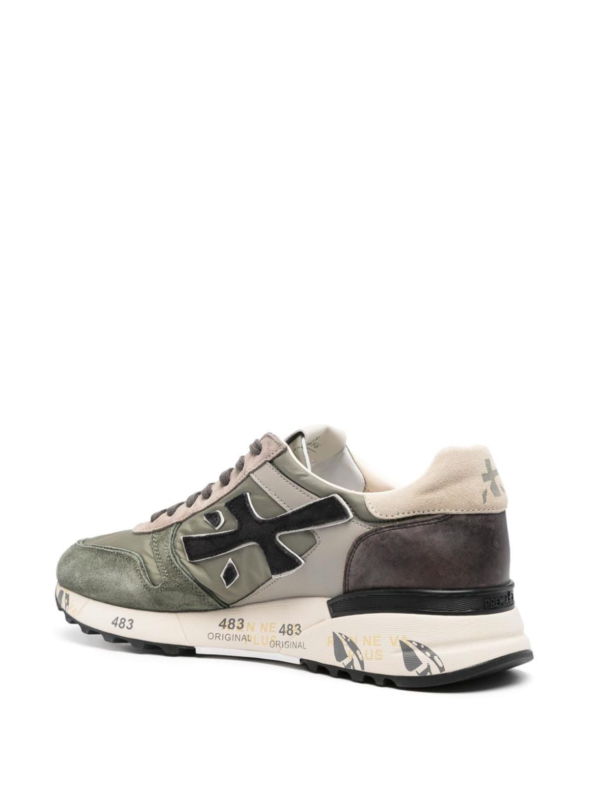 Shop Premiata Suede Leather Sneakers Mick 6870 In Green