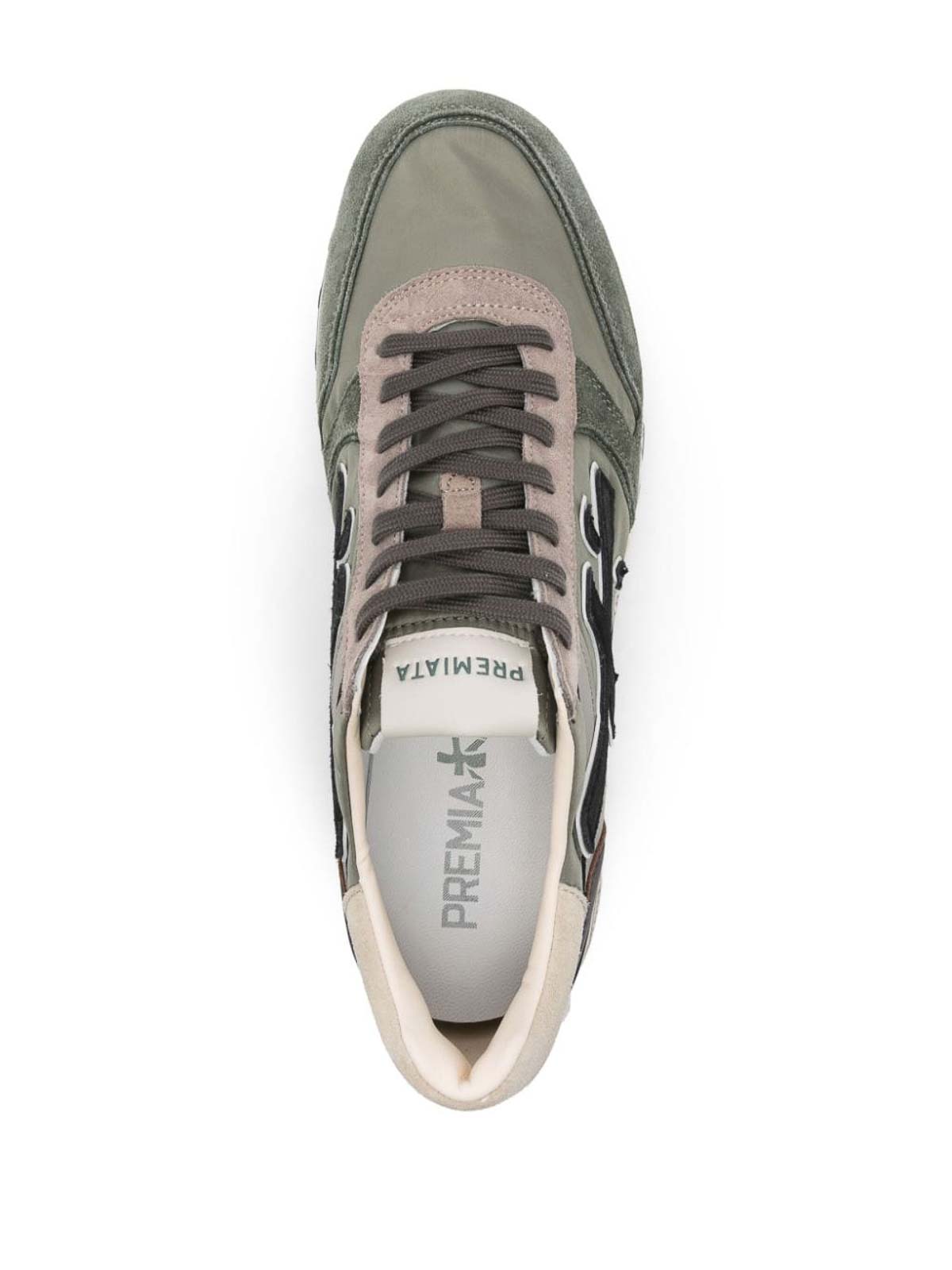 Shop Premiata Suede Leather Sneakers Mick 6870 In Green