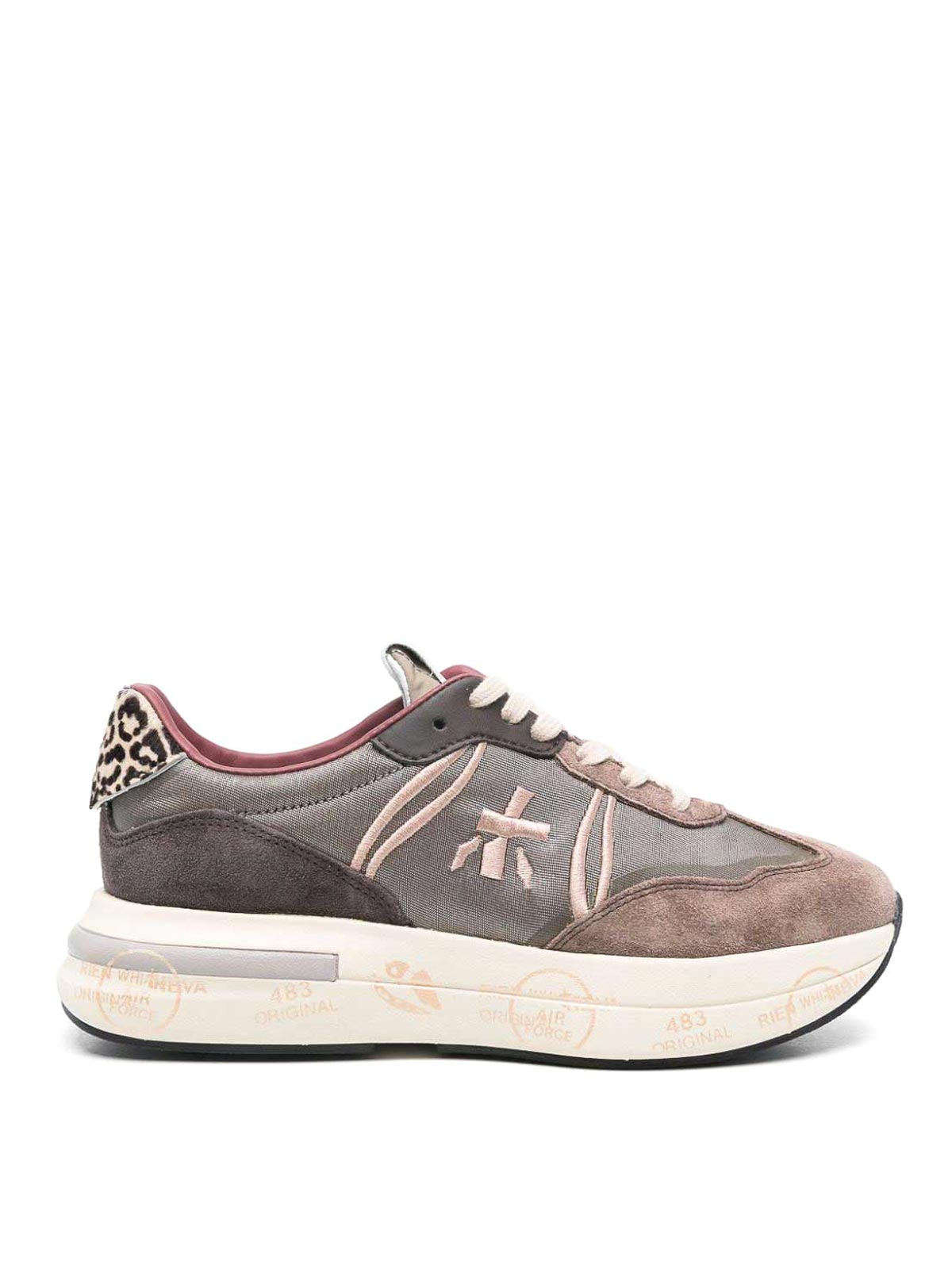 Shop Premiata Panelled Sneakers In Brown