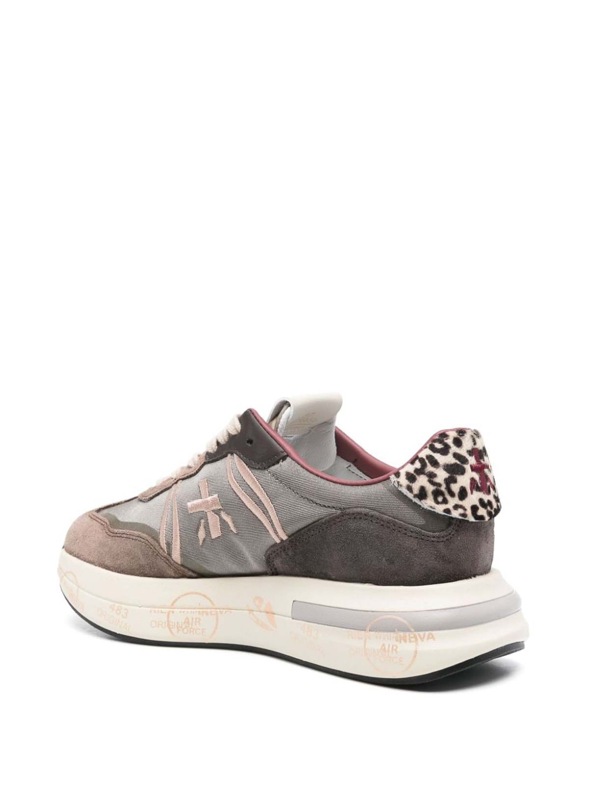 Shop Premiata Panelled Sneakers In Brown