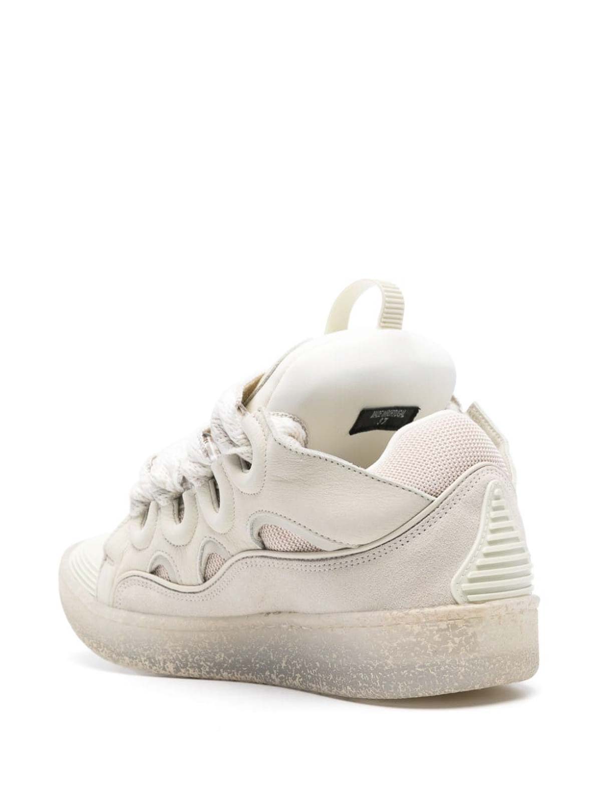 Shop Lanvin Leather Sneakers In White