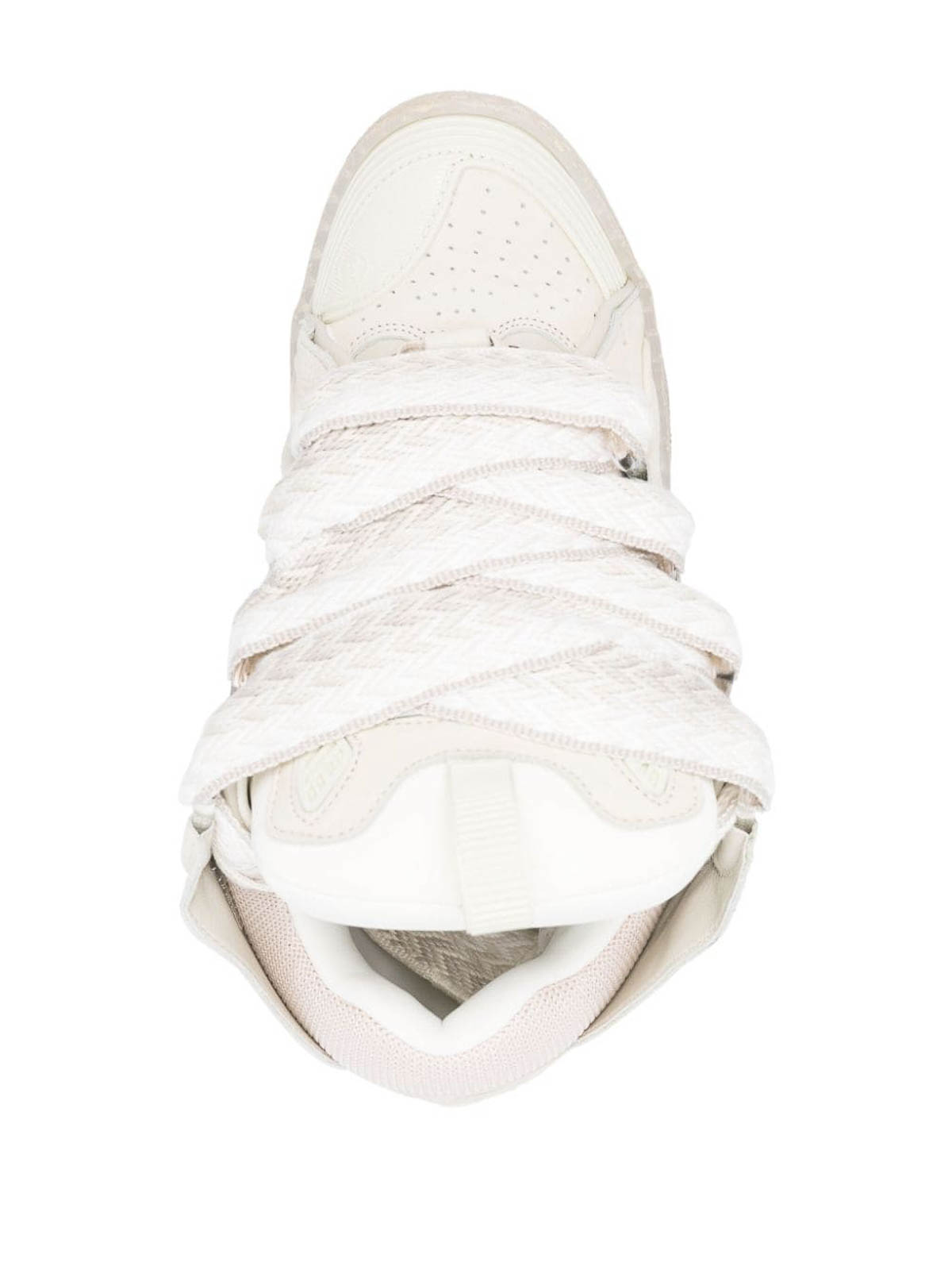 Shop Lanvin Leather Sneakers In White