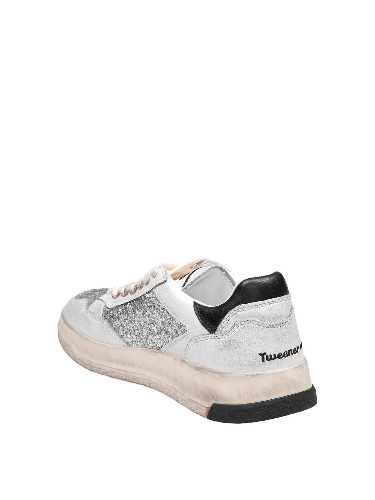 Shop Ghoud Venice Tweener Low Sneakers In Glitter Grey/gold