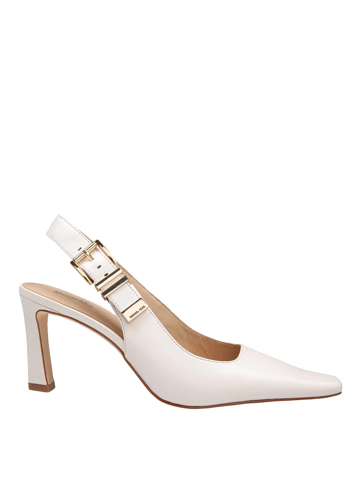 Shop Michael Kors Darrington Slingback In Cream Color Leather In White