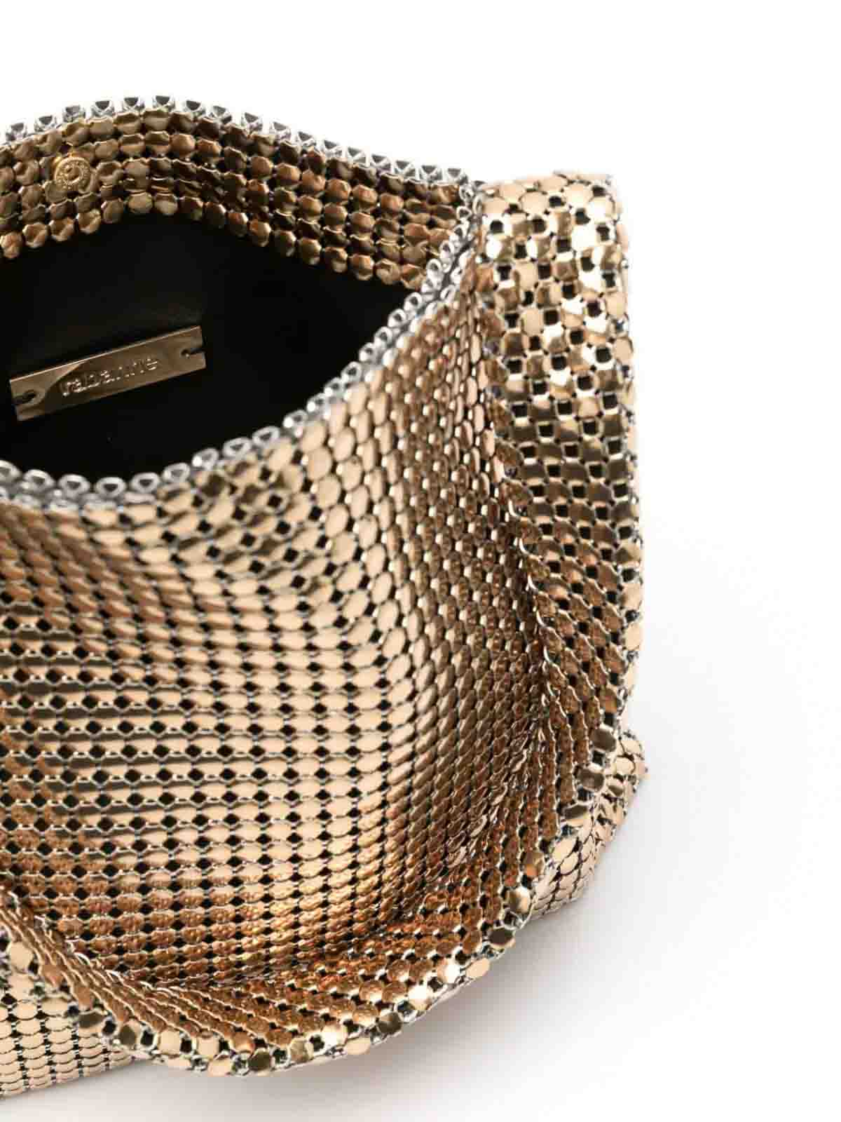 Shop Rabanne Pixel Tote Bag In Gold