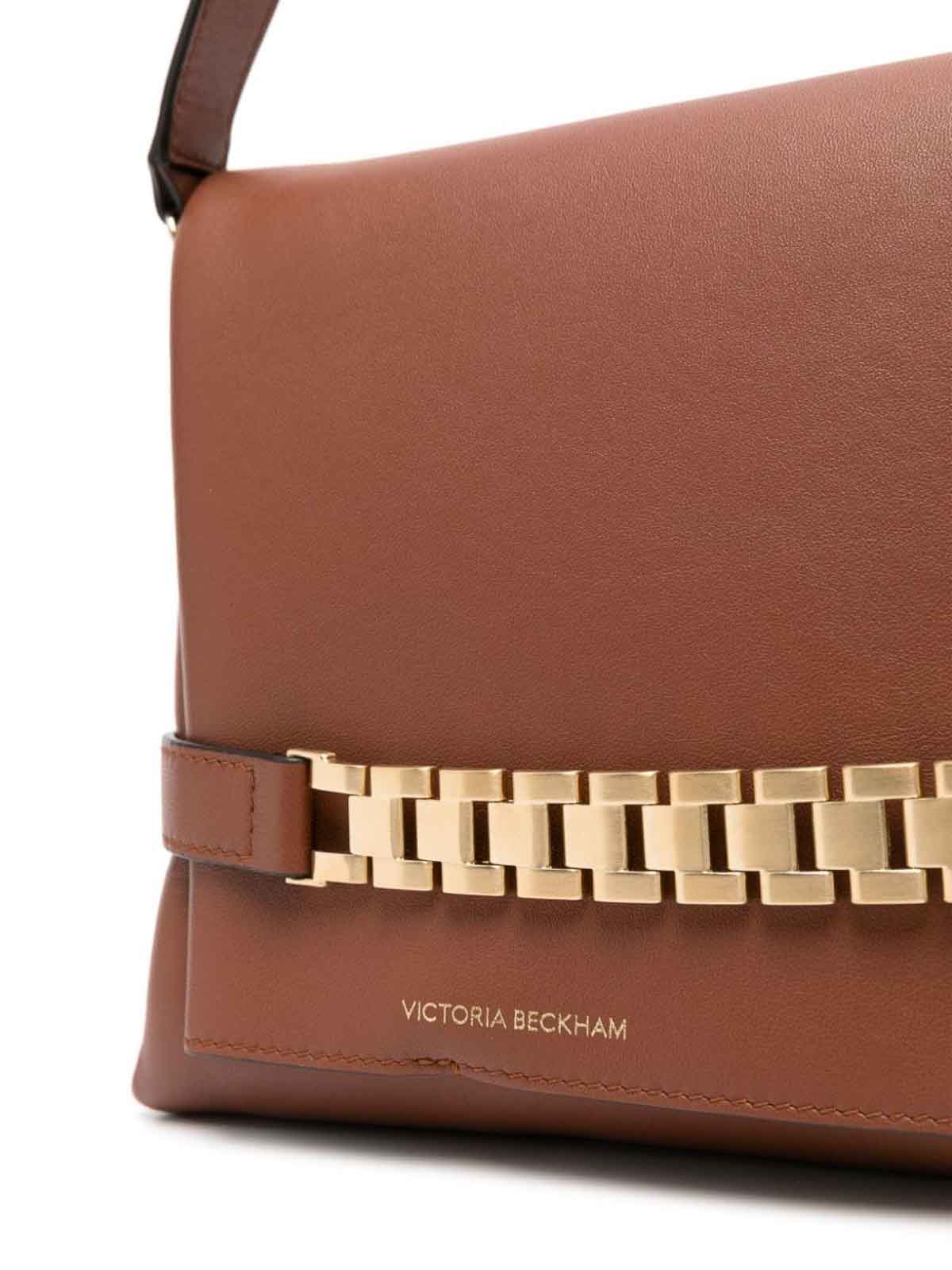 Shop Victoria Beckham Chain Pouch Bag In Brown