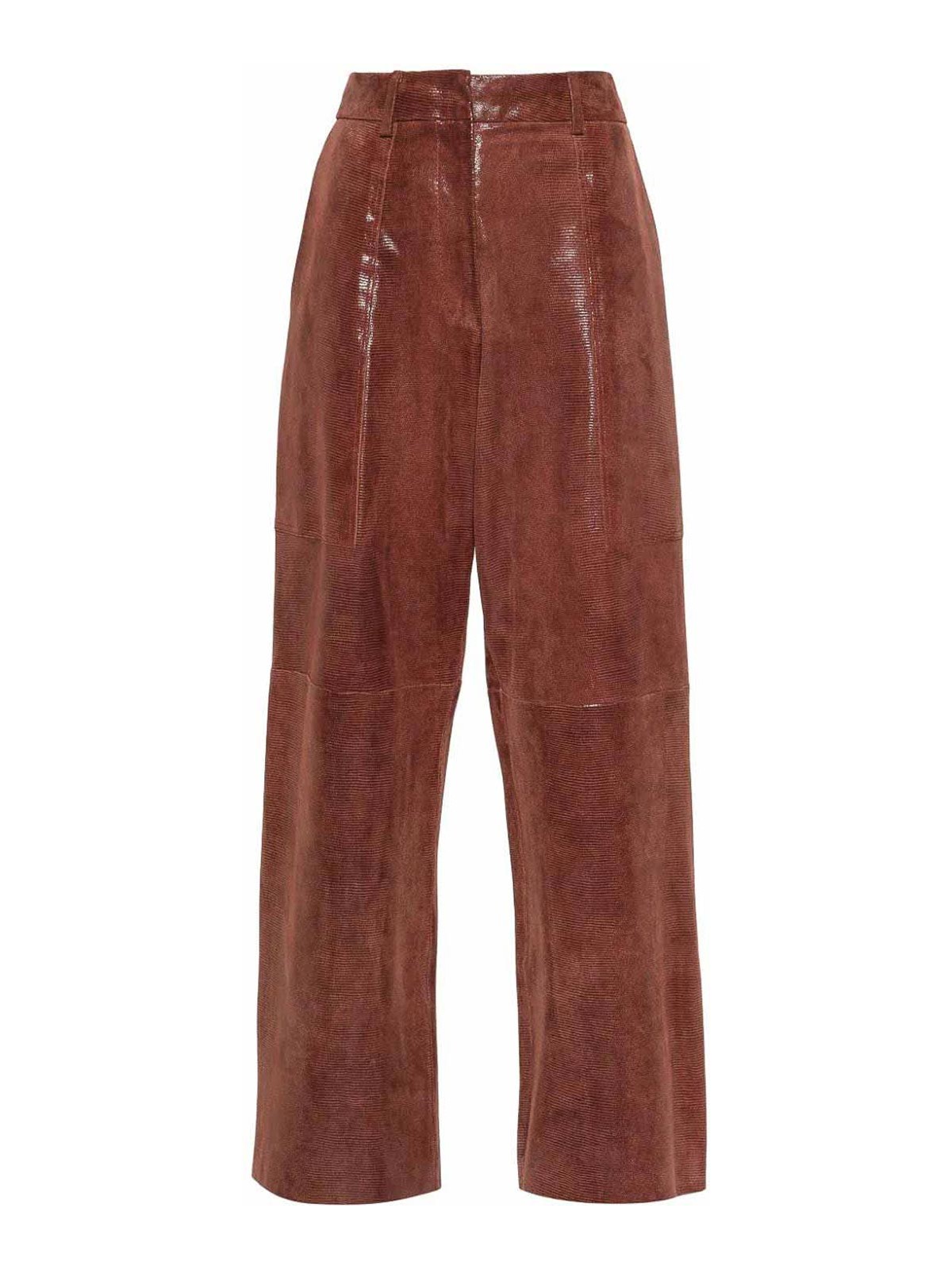 Forte Forte Suede Straight Trousers In Brown