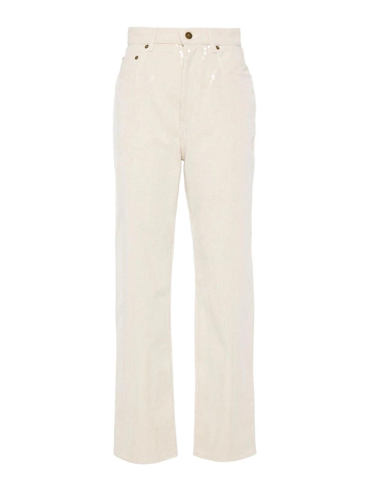 Golden Goose Jeans Kim Pailettes In Light Beige