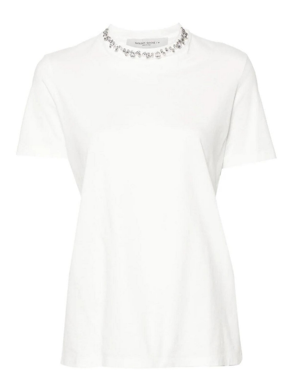 Golden Goose T-shirt Strass In White