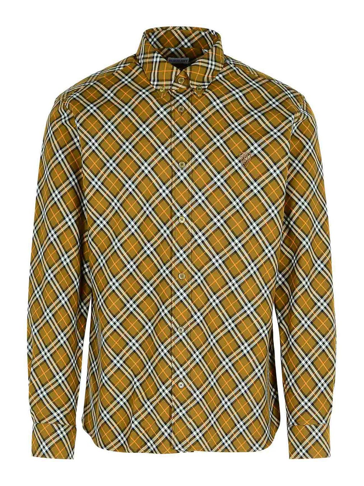 Shop Burberry Beige Cotton Shirt In Verde