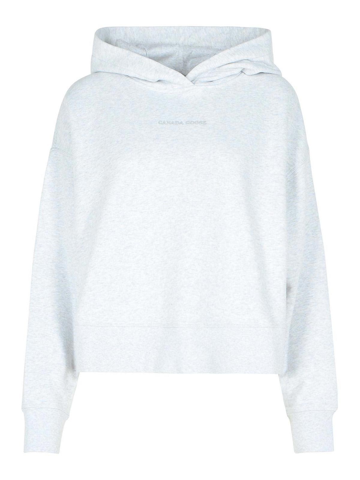 Shop Canada Goose Muskoka Grey Cotton Sweatshirt In Plata