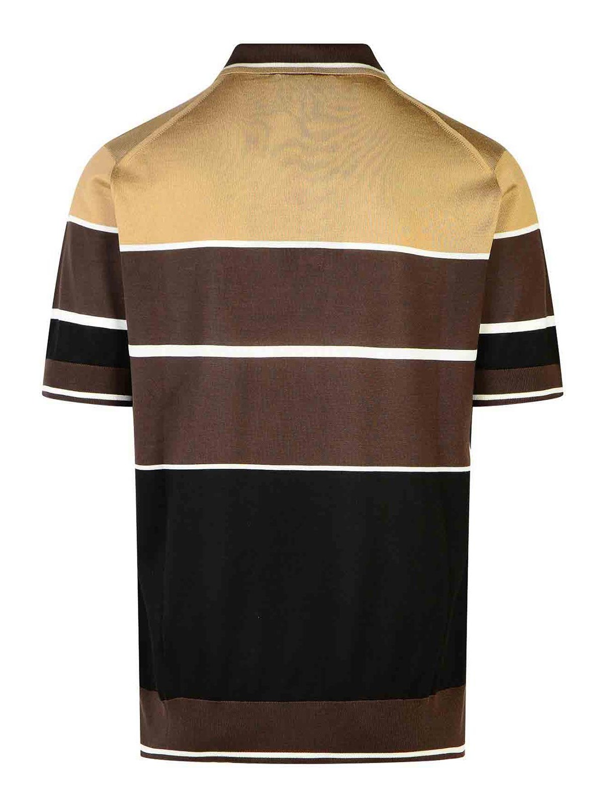 Shop Dolce & Gabbana Brown Silk Polo Shirt In Marrón