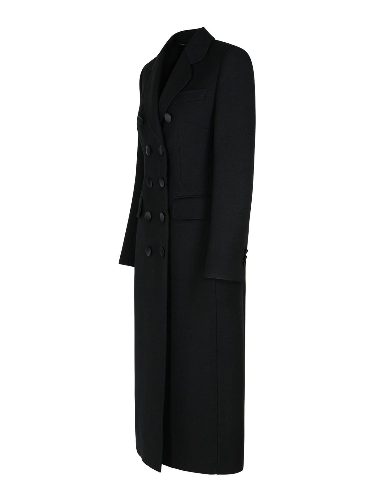 Shop Dolce & Gabbana Black Virgin Wool Coat In Negro