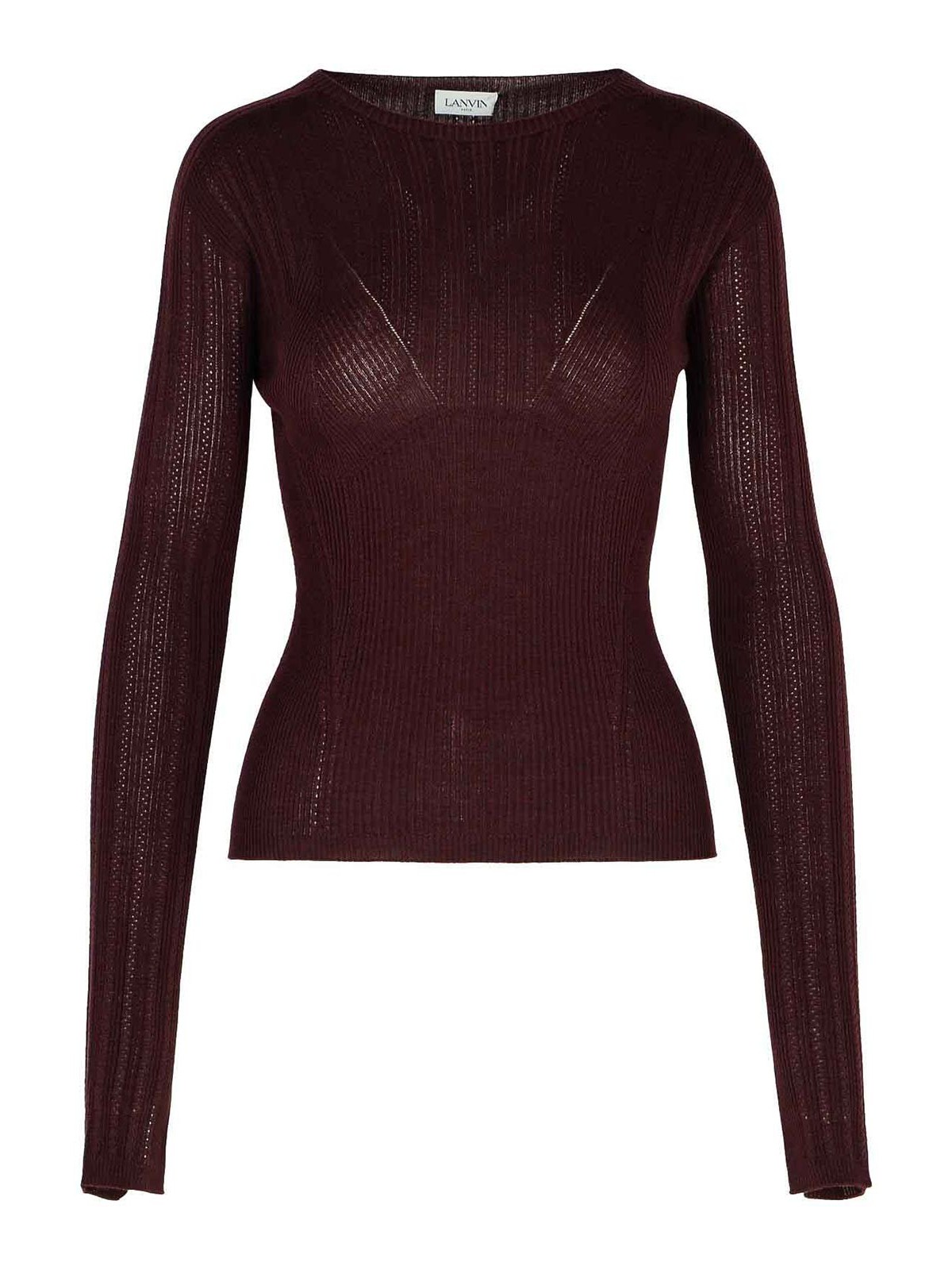 Shop Lanvin Burgundy Wool Blend Sweater In Rojo Oscuro