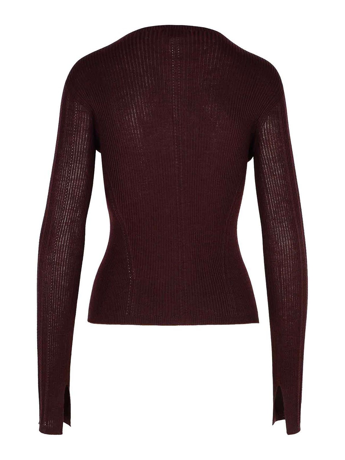 Shop Lanvin Burgundy Wool Blend Sweater In Rojo Oscuro