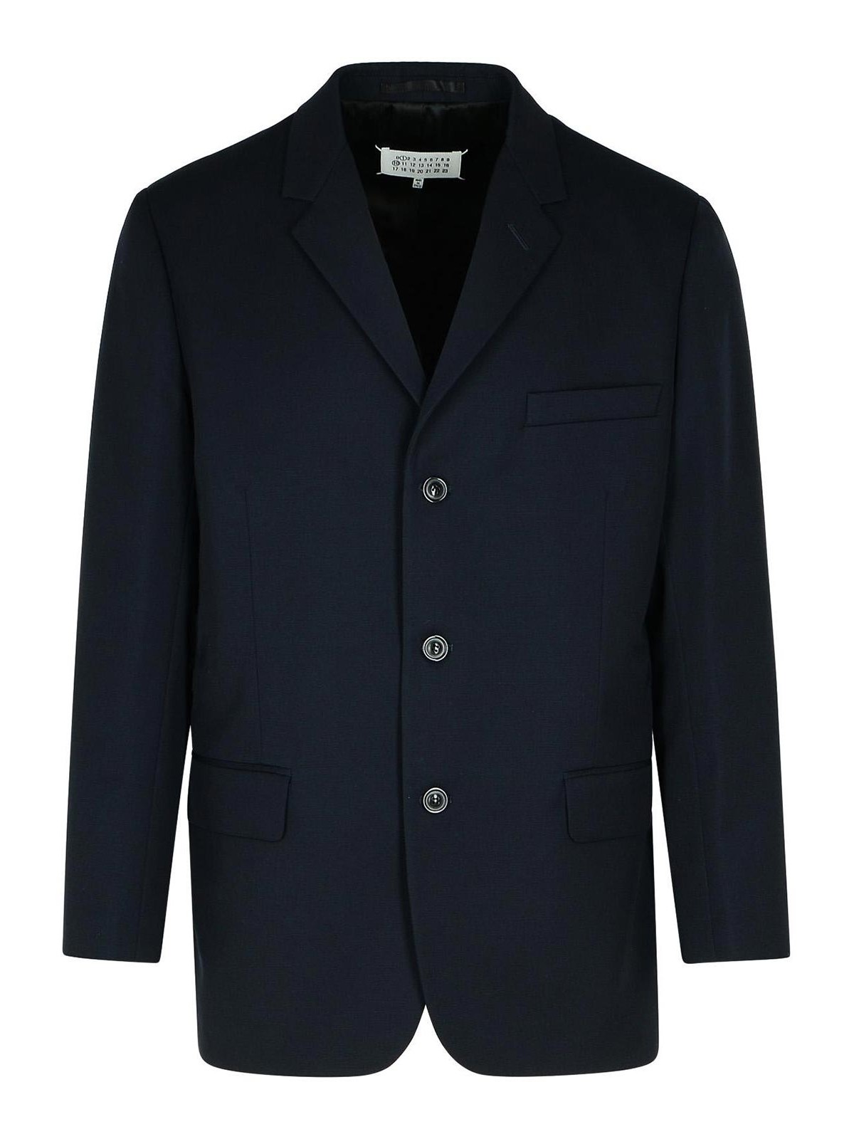 Shop Maison Margiela Navy Virgin Wool Blazer In Azul Oscuro