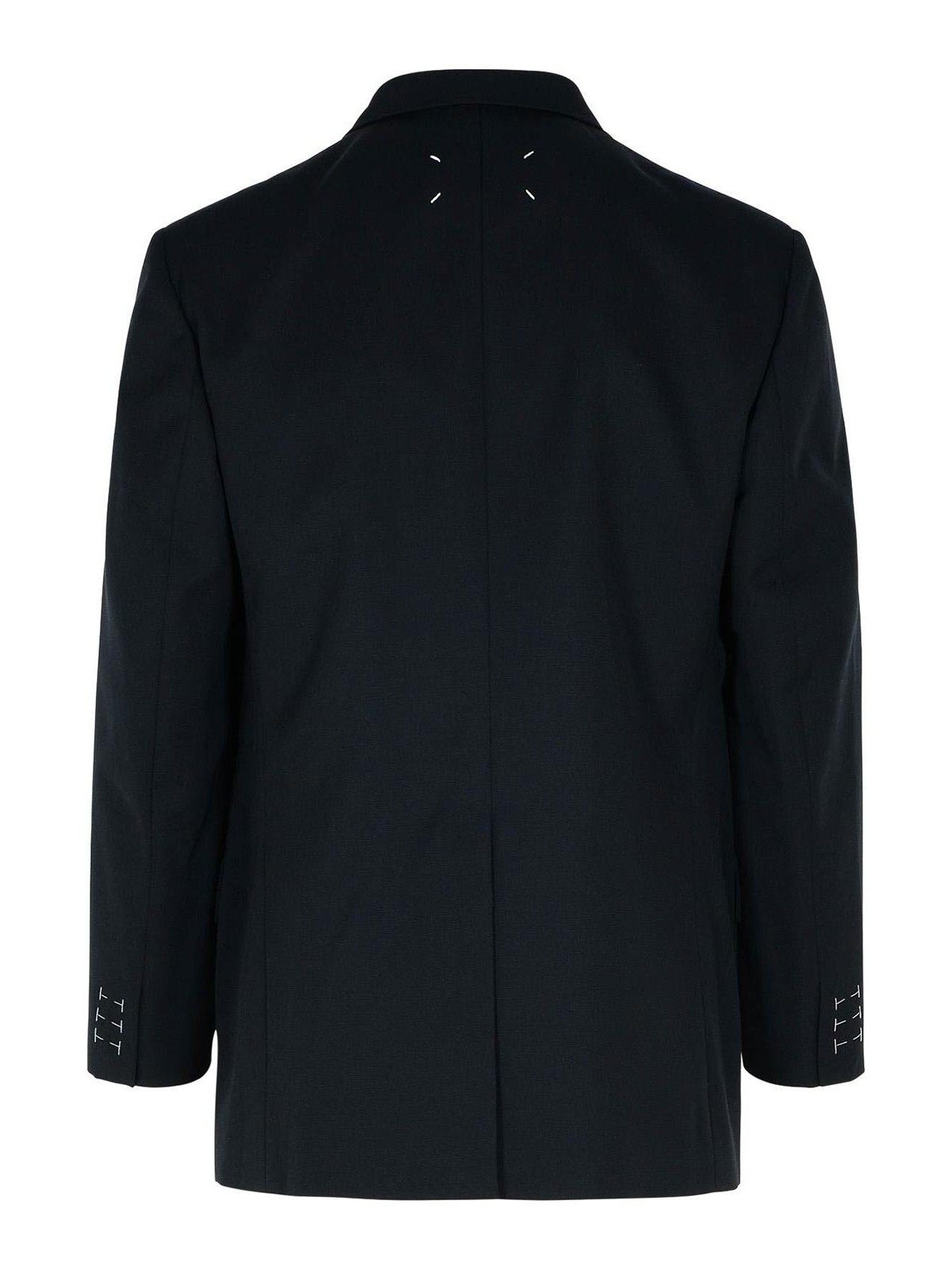 Shop Maison Margiela Navy Virgin Wool Blazer In Azul Oscuro