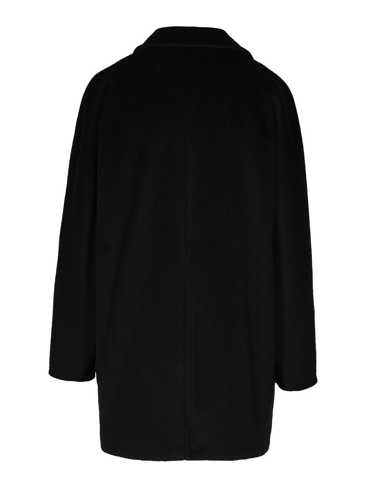 Shop Max Mara Rebus Black Wool And Cahsmere Blend Coat In Negro