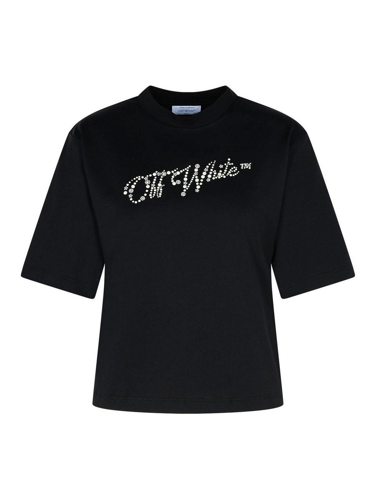 Shop Off-white Black Cotton T-shirt In Negro