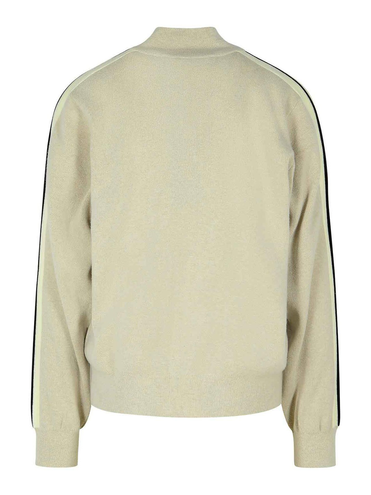 Shop Palm Angels Track Grey Wool Blend Sweatshirt In Beis