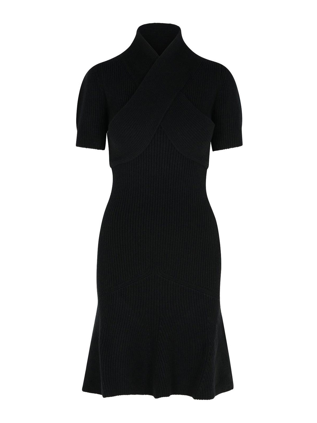 Shop Patou Black Merino Wool Blend Dress In Negro