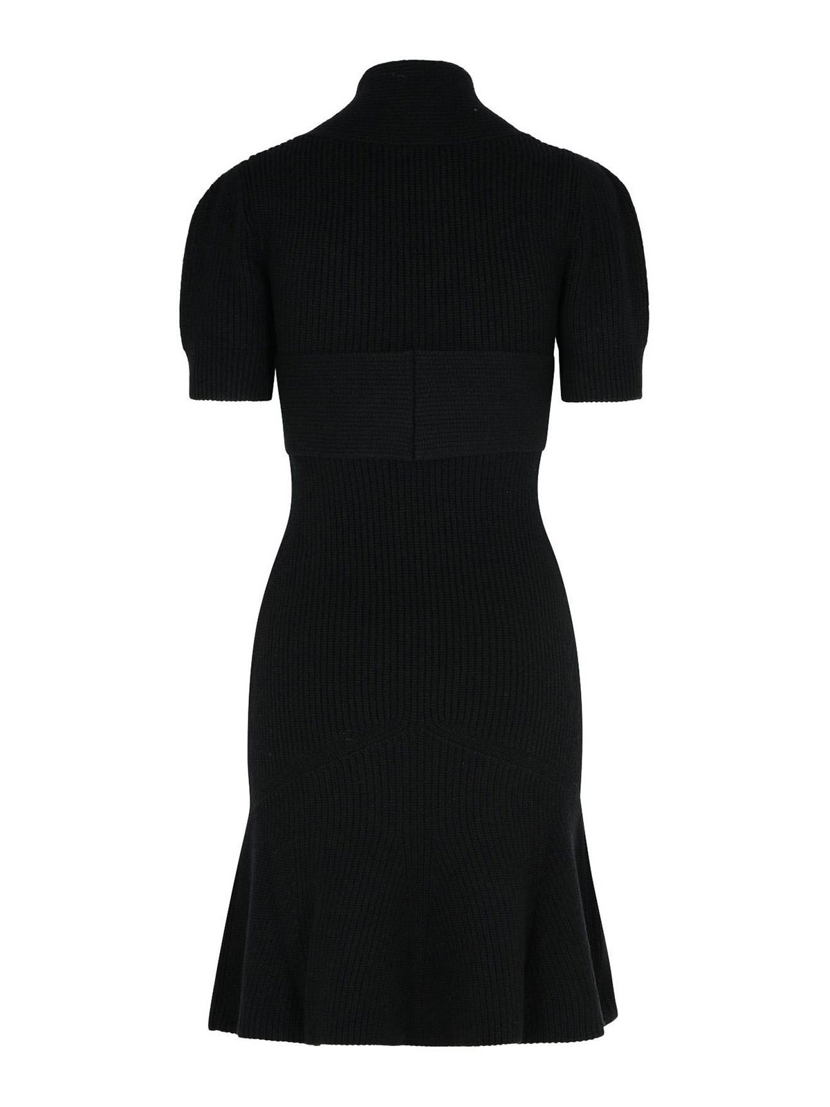 Shop Patou Black Merino Wool Blend Dress In Negro