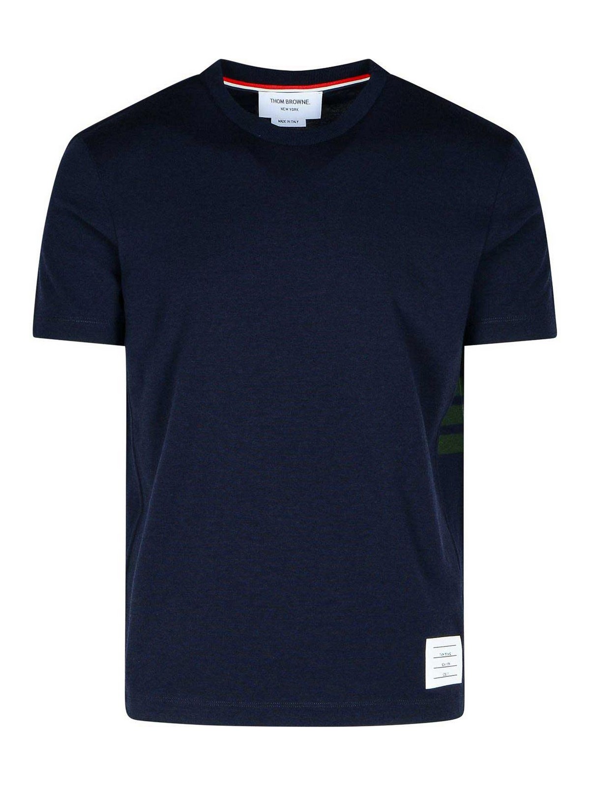 Shop Thom Browne Navy Wool T-shirt In Azul Oscuro