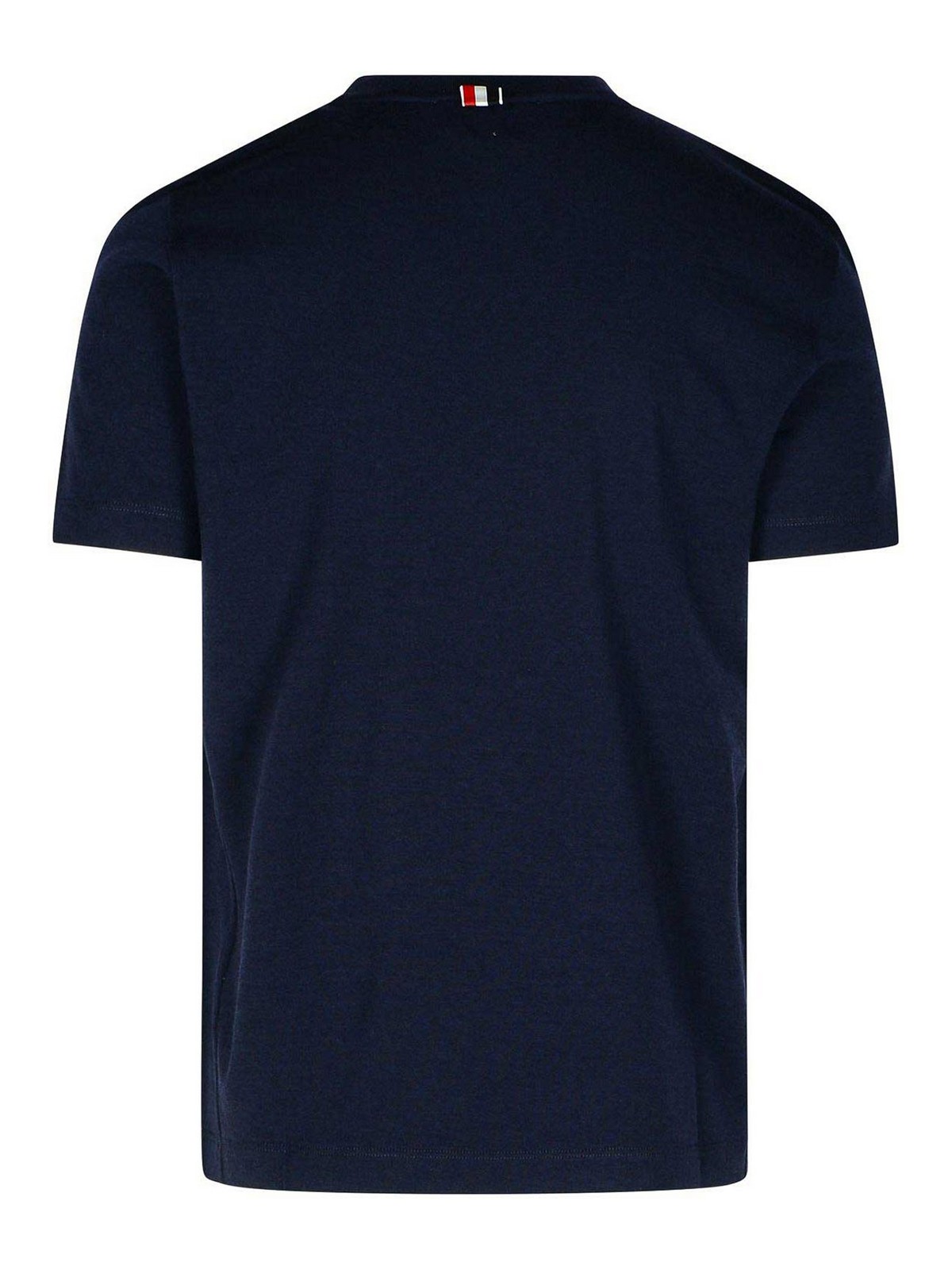 Shop Thom Browne Navy Wool T-shirt In Azul Oscuro