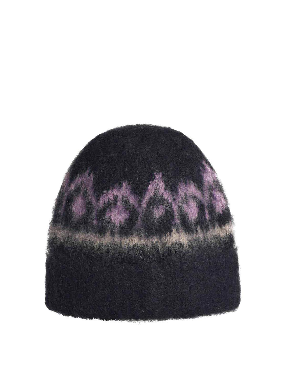 Shop Isabel Marant Darana Navy Wool Blend Beanie In Azul Oscuro