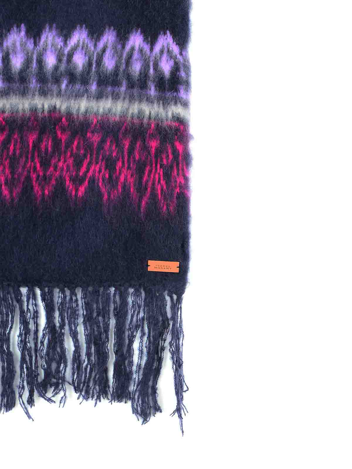 Shop Isabel Marant Dayna Navy Mohair Blend Scarf In Azul Oscuro