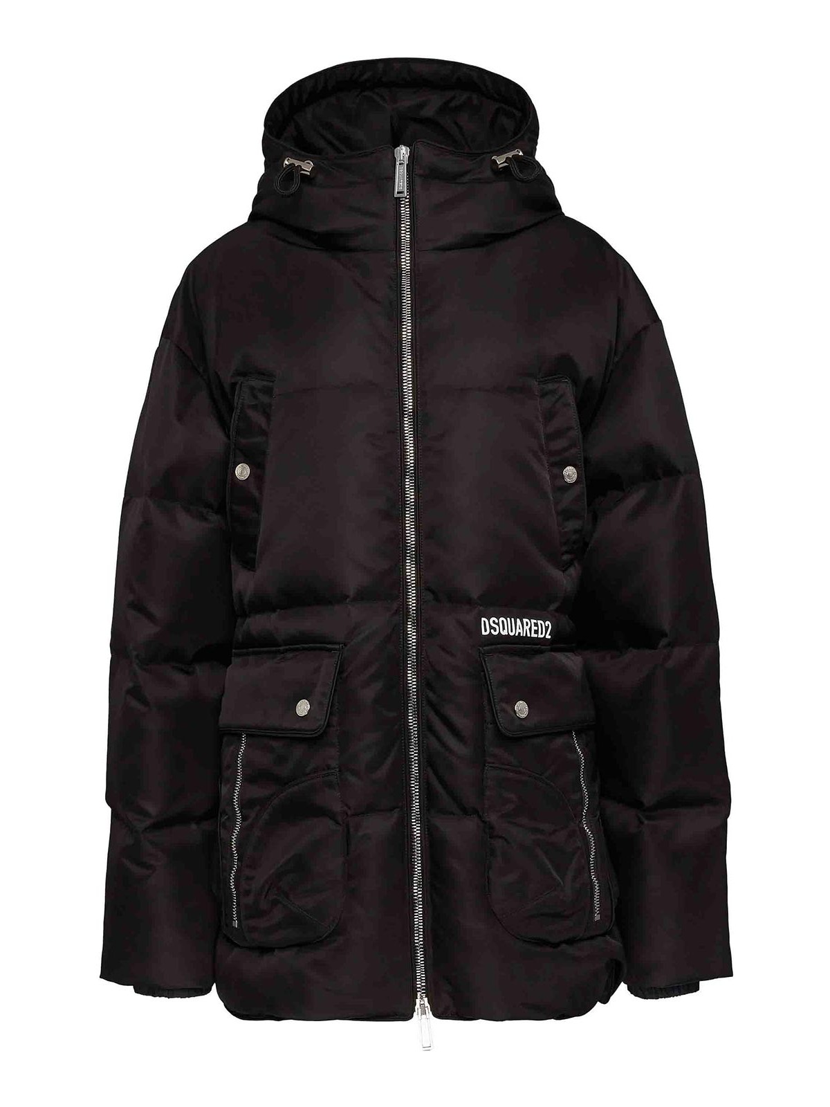 Shop Dsquared2 Quilted Hooded Coat In Negro