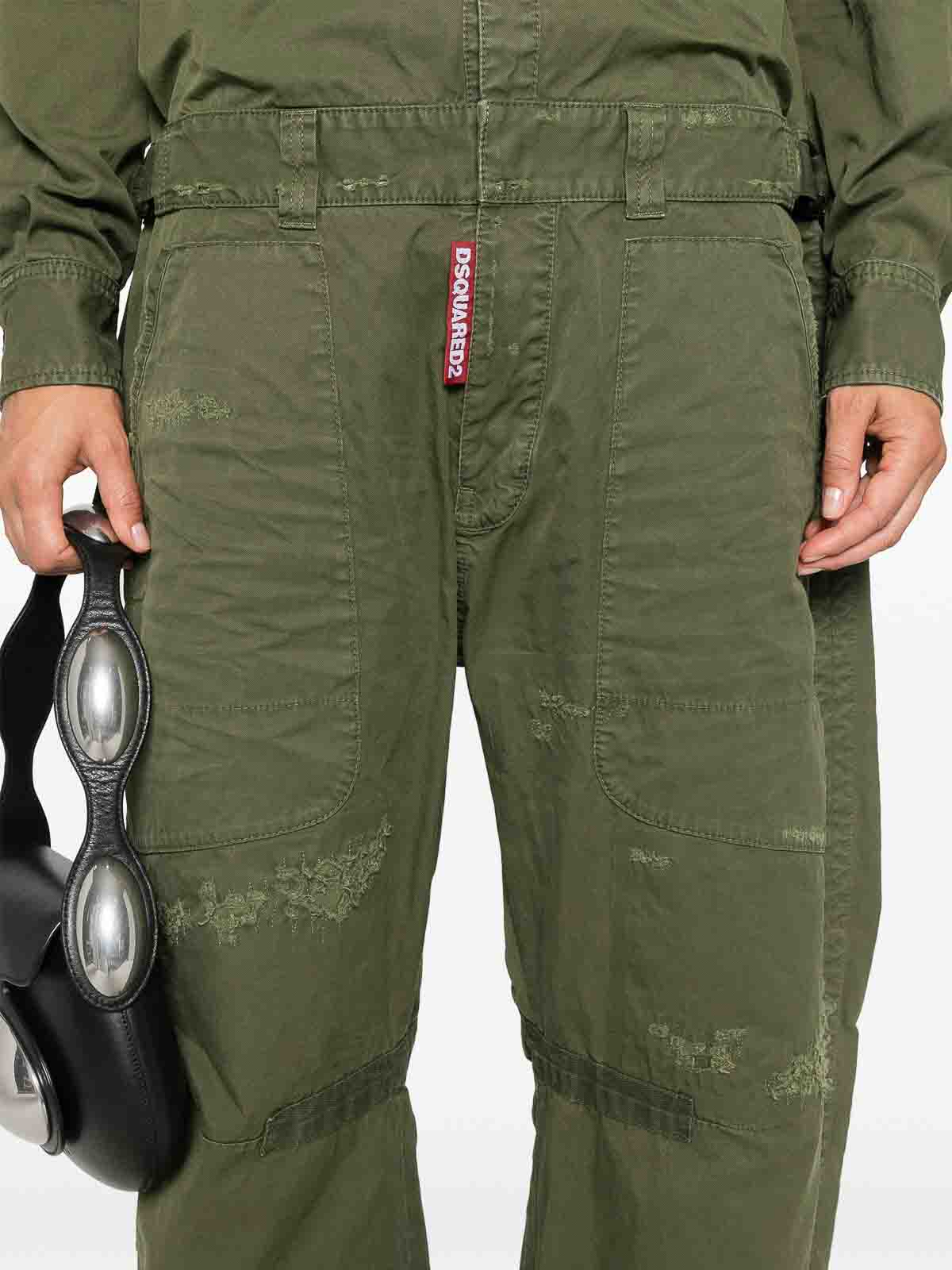 Shop Dsquared2 Overdyed Military Jumpsuit In Verde