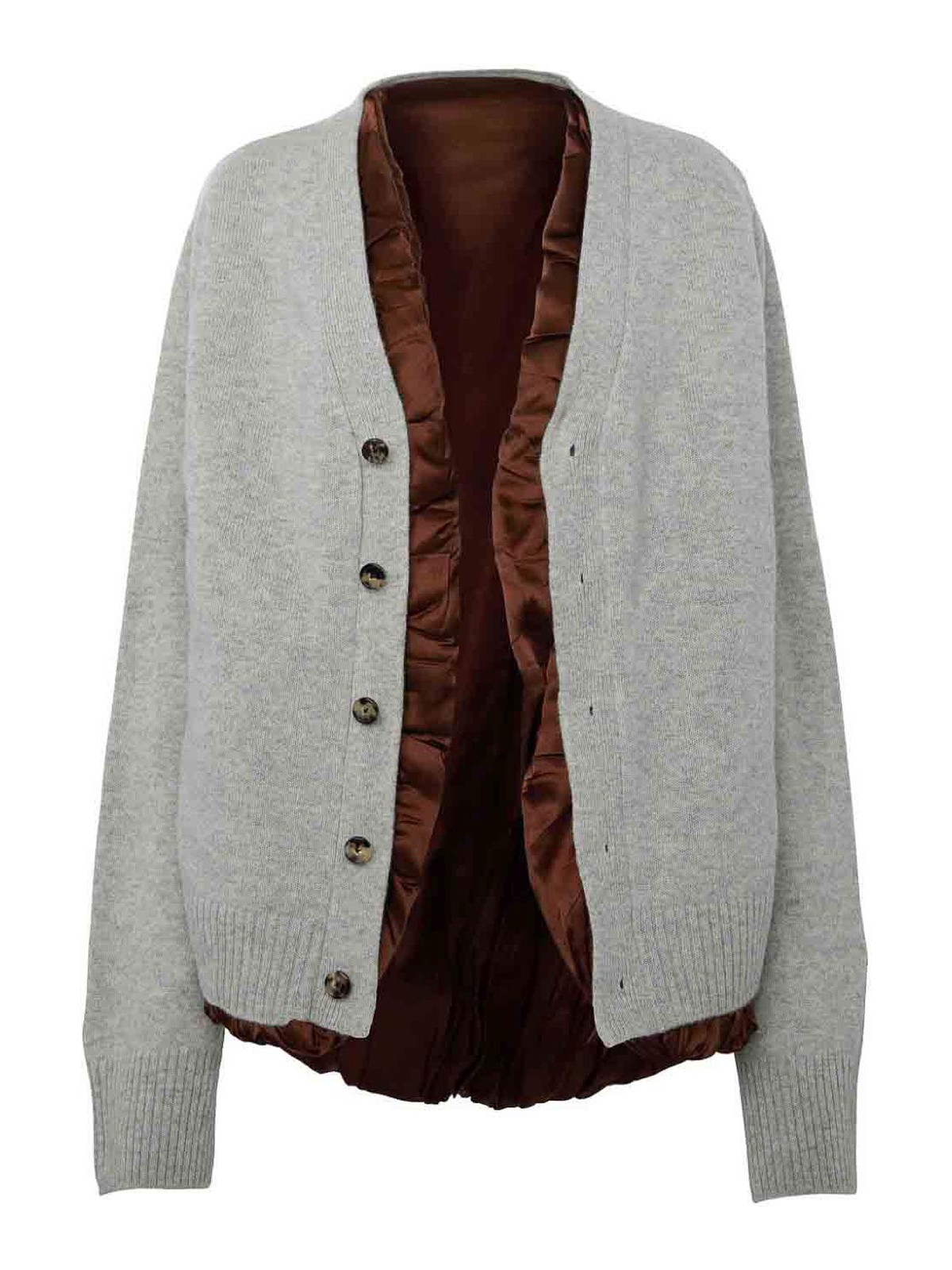 Shop Jw Anderson Satin-lined Cardigan In Gris Claro