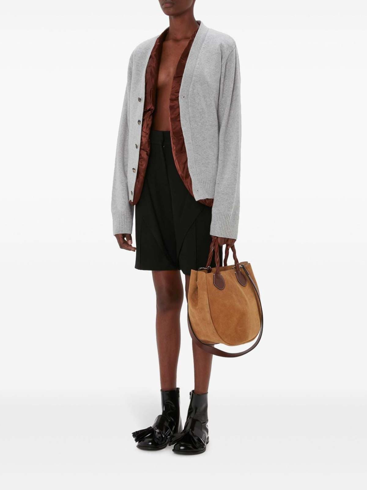 Shop Jw Anderson Satin-lined Cardigan In Gris Claro