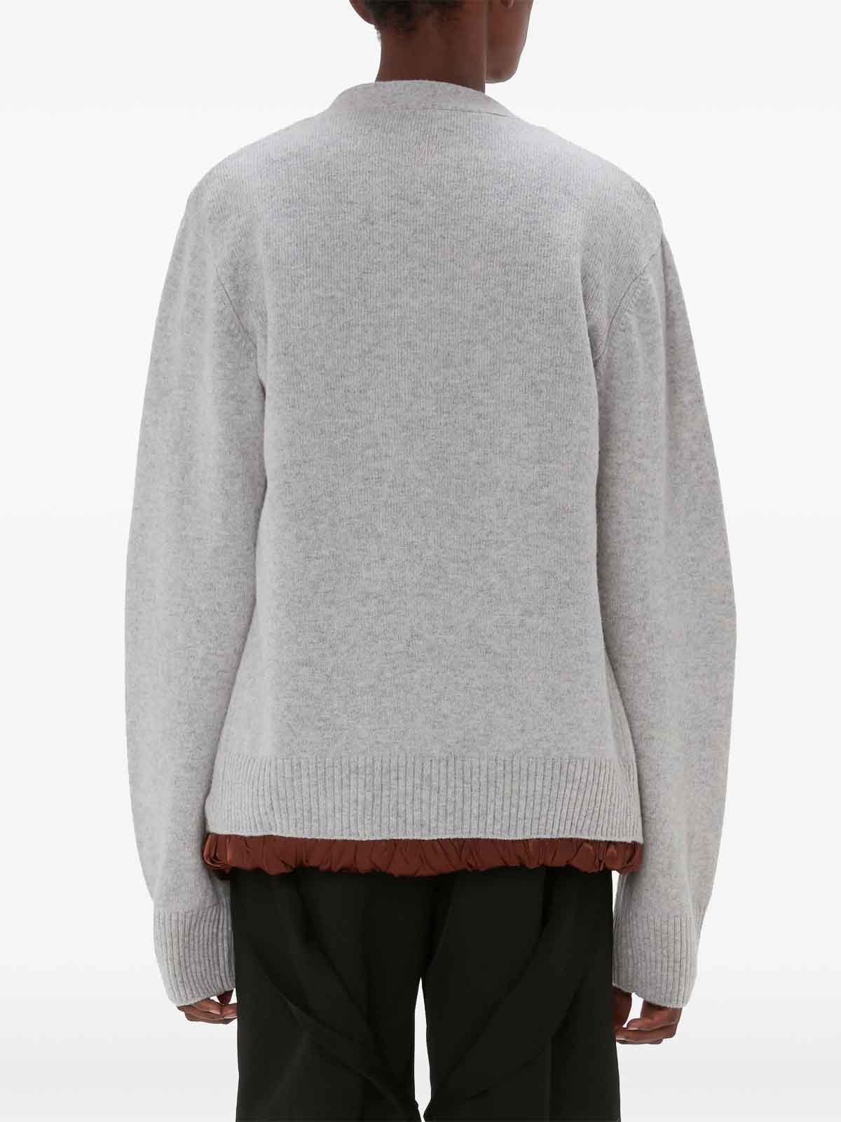 Shop Jw Anderson Satin-lined Cardigan In Gris Claro