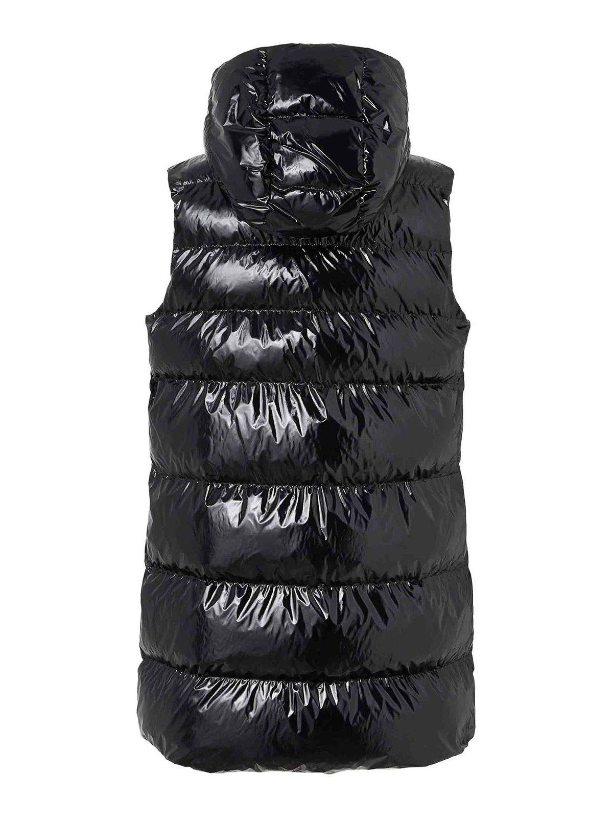 Shop Pinko Graffetta Sleeveless Hooded Padded Coat In Negro