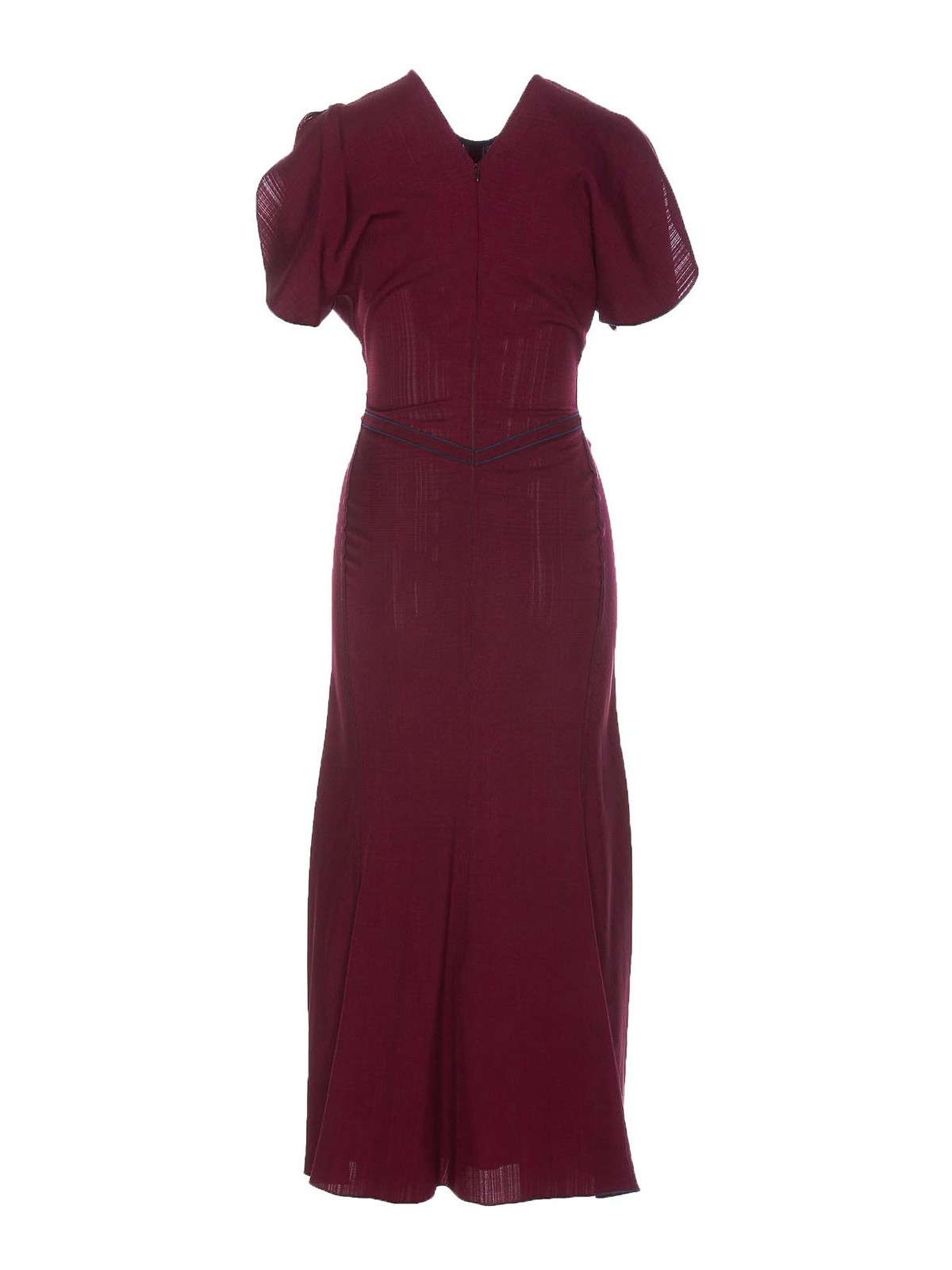 Shop Victoria Beckham Gathered Dress In Red