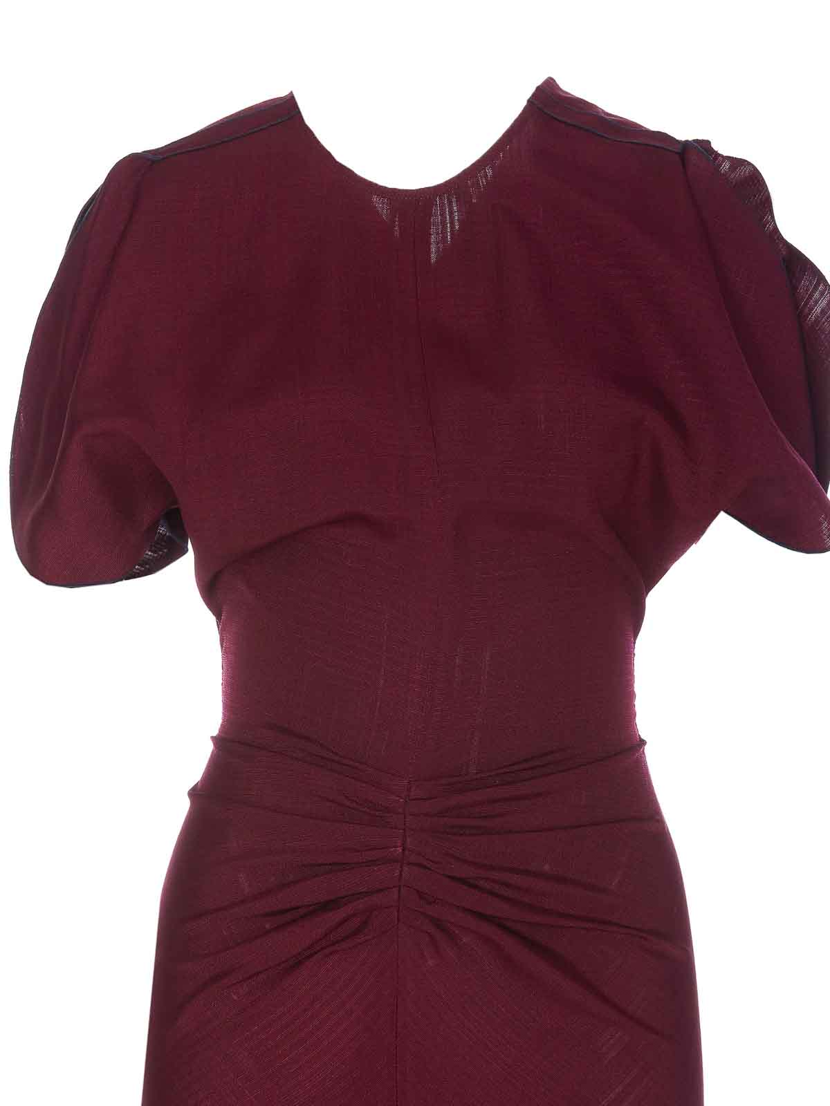 Shop Victoria Beckham Gathered Dress In Red