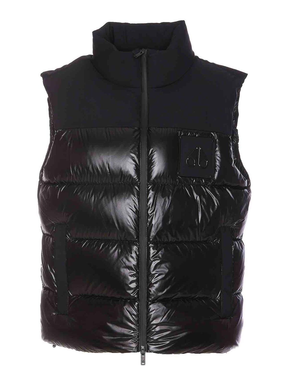 Moose Knuckles Black Victory Peak Vest In Black